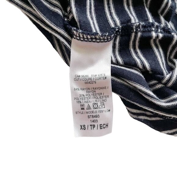 Splendid Navy And White Stripe Scoop Neck Knit Tee Size XS - Picture 5 of 5